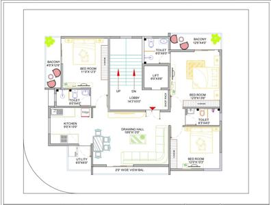 Image of 1600 Sq.ft 3 BHK Apartment / Flat for sale in Manish Nagar, Nagpur for Rs. 7500000