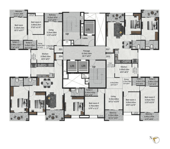 Image of 1698 Sq.ft 3 BHK Apartment / Flat for sale in Nyati Emerald, Baner, Pune for Rs. 15840000