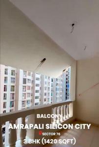 Balcony Image of 1420 Sq.ft 3 BHK Apartment / Flat for sale in Amrapali Silicon City, Sector 76 Noida for Rs. 15500000