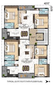 Image of 1350 Sq.ft 3 BHK Apartment / Flat for sale in Vaishnavi Mane, JP Nagar, Bengaluru for Rs. 12500421