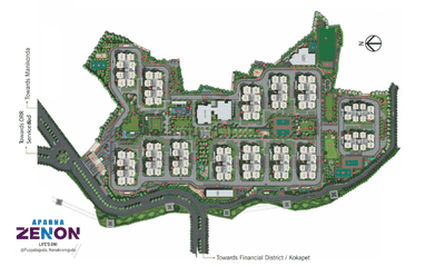 Floor Plan Image of 1320 Sq.ft 2 BHK Apartment / Flat for rent in Manikonda Hyderabad for Rs. 55000