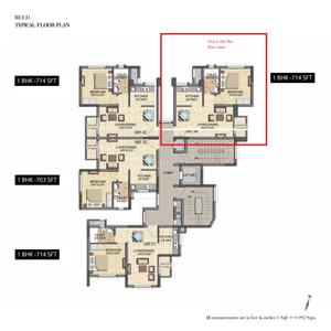 Image of 714 Sq.ft 3 BHK Apartment / Flat for sale in Sattva Cadenza, Kudlu Gate, Bengaluru for Rs. 9500000