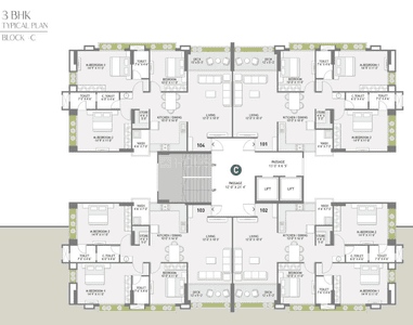Image of 2125 Sq.ft 3 BHK Apartment / Flat for sale in Althan, Surat for Rs. 9562500