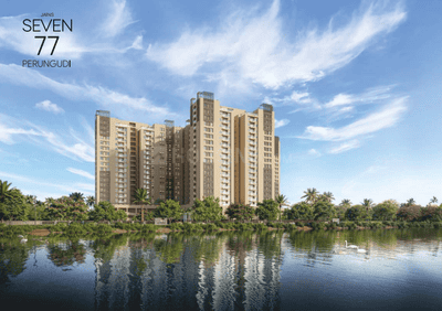 Image of 1048 Sq.ft 2 BHK Apartment / Flat for sale in Perungudi, Chennai for Rs. 12576000
