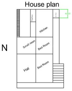 Floor Plan Image of 1080 Sq.ft 2 BHK Builder Floor for sale in Santha Pet Vizianagaram for Rs. 7000000