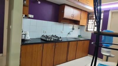 Kitchen Image of 600 Sq.ft 1 BHK Apartment / Flat for rent in Kaggadasapura Bengaluru for Rs. 20000