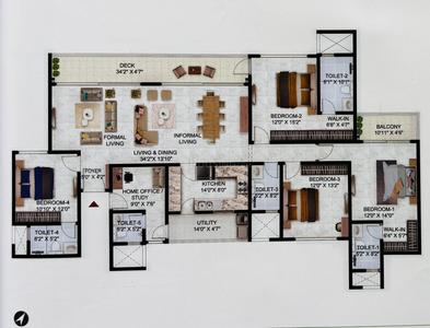 Image of 2753 Sq.ft 4 BHK Apartment / Flat for sale in Prestige Park Grove, Whitefield, Bengaluru for Rs. 35800000