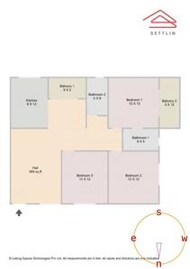 Image of 1425 Sq.ft 3 BHK Apartment / Flat for sale in Thanisandra, Bengaluru for Rs. 15300000