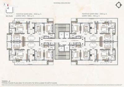 Image of 1650 Sq.ft 3 BHK Apartment / Flat for sale in KS One O 8, PR7 Airport Road, Zirakpur for Rs. 17138000