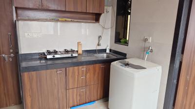 Kitchen Image of 450 Sq.ft 1 BHK Apartment / Flat for rent in Kopar Khairane Navi Mumbai for Rs. 28000