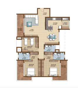Image of 2566 Sq.ft 3 BHK Apartment / Flat for sale in Sterling Infinia, Koramangala, Bengaluru for Rs. 57180300