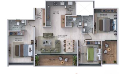 Image of 2060 Sq.ft 4 BHK Apartment / Flat for sale in Dream Elegance, Balewadi, Pune for Rs. 26700000