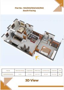 Image of 1045 Sq.ft 2 BHK Apartment / Flat for sale in Navalur, Chennai for Rs. 6100000