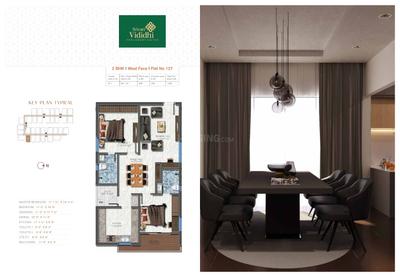 Image of 1244 Sq.ft 2 BHK Apartment / Flat for sale in Srivari Vididhi, Thatithopu, Tirupathi for Rs. 5600000