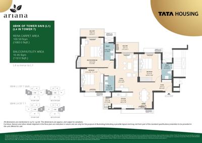 Image of 2700 Sq.ft 3.5 BHK Apartment / Flat for sale in Tata Ariana, Kalinga Nagar, Bhubaneswar for Rs. 25000000