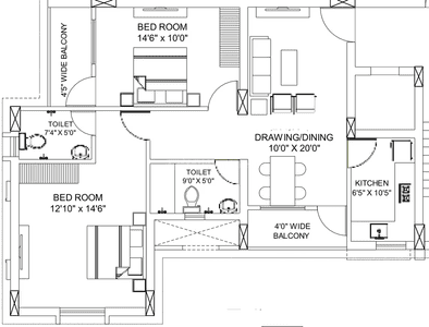Image of 1224 Sq.ft 3 BHK Apartment / Flat for sale in Sri Krishna Residency, Nayapalli, Bhubaneswar for Rs. 12000000