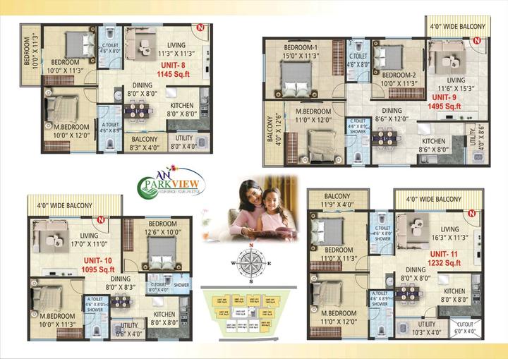1050 Sqft 2 BHK Flat for sale in AN Park View Kumaraswamy Layout