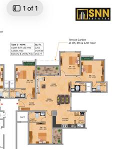 2265 Sqft BHK Flat for sale in SNN Raj Serenity Phase