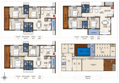 Image of 1900 Sq.ft 3 BHK Apartment / Flat for sale in Shamshabad, Hyderabad for Rs. 9800000