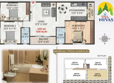 Image of 1250 Sq.ft 3 BHK Apartment / Flat for sale in Nagarbhavi, Bengaluru for Rs. 9000000