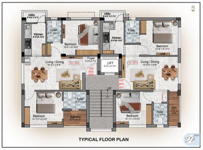 Image of 853 Sq.ft 2 BHK Apartment / Flat for sale in Precision Aranya Residence, Vengaivasal, Chennai for Rs. 6000000