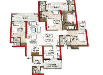 Image of 2305 Sq.ft 4 BHK Apartment / Flat for sale in M3M Crown, Sector 111, Gurgaon for Rs. 36880000