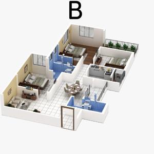 Image of 1053 Sq.ft 3 BHK Apartment / Flat for sale in Tapoban Park View Residency, Bamunara, Durgapur for Rs. 3756000