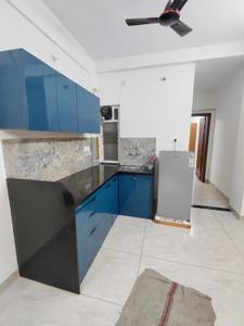 Kitchen Image of 550 Sq.ft 1 BHK Builder Floor for rent in Mahalakshmi Nagar Indore for Rs. 18000