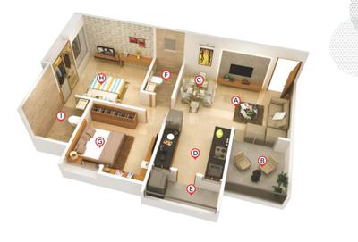 Image of 1120 Sq.ft 2 BHK Apartment / Flat for sale in ARV Richvue, Mundhwa, Pune for Rs. 8450000