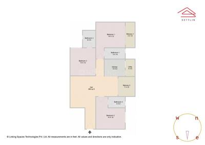 Image of 1730 Sq.ft 3 BHK Apartment / Flat for sale in DSR Eden Greens by DSR INFRASTRUCTURE PVT LTD , Doddakannelli, Bengaluru for Rs. 21400000
