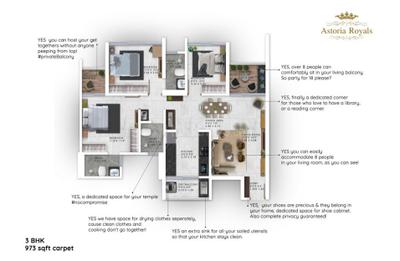 Image of 1541 Sq.ft 3 BHK Apartment / Flat for sale in Nirman Astoria Royals B Wing, Ravet, Pune for Rs. 11900000