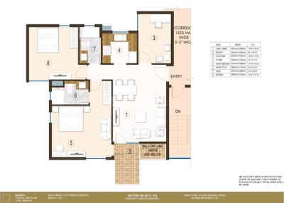 Image of 1225 Sq.ft 2.5 BHK Apartment / Flat for sale in Jaypee Krescent Homes, Sector 129, Noida for Rs. 8700000