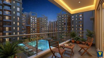 Balcony Image of 900 Sq.ft 2 BHK Apartment / Flat for sale in Fortune Heights, Barasat Kolkata for Rs. 4500000
