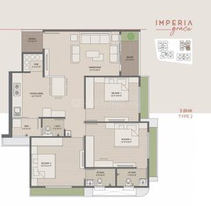 Image of 1845 Sq.ft 3 BHK Apartment / Flat for sale in IMPERIA GRACE, Zundal, Ahmedabad for Rs. 8100000