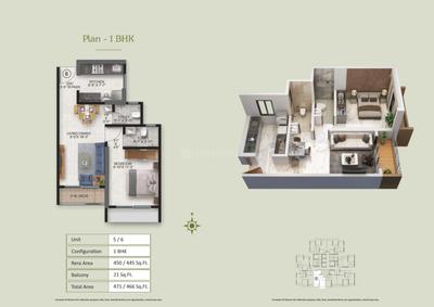 Image of 360 Sq.ft 1 BHK Apartment / Flat for sale in Ace Enclave, Thane West, Thane for Rs. 3950000