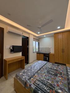 Bedroom Image of 500 Sq.ft 1 BHK Builder Floor for rent in Mahalakshmi Nagar Indore for Rs. 16500