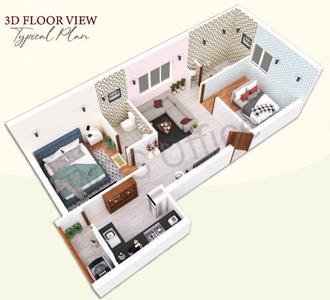 Image of 720 Sq.ft 2 BHK Apartment / Flat for sale in Vengambakkam, Chennai for Rs. 3960000