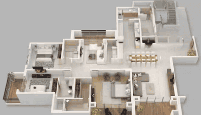Image of 2000 Sq.ft 3 BHK Apartment / Flat for sale in Hennur, Bengaluru for Rs. 32000000