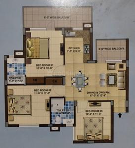 Image of 1350 Sq.ft 3 BHK Apartment / Flat for sale in Sector 35, Karnal for Rs. 6500000