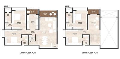 Floor Plan Image of 2634 Sq.ft 4 BHK Duplex for sale in Montreal at Pride World City, Charholi Budruk Pune for Rs. 23200000
