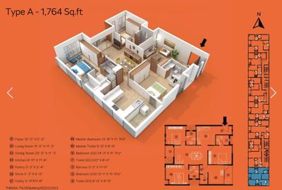 Image of 1871 Sq.ft 3 BHK Apartment / Flat for sale in Anna Nagar, Chennai for Rs. 34600000