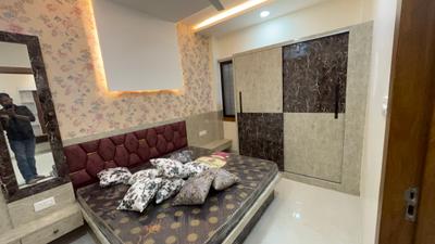 Bedroom Image of 550 Sq.ft 1 BHK Builder Floor for rent in Mahalakshmi Nagar Indore for Rs. 18500