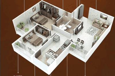 Image of 1100 Sq.ft 2 BHK Apartment / Flat for sale in Zingabai Takli, Nagpur for Rs. 4199000