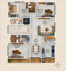 Image of 2250 Sq.ft 3 BHK Apartment / Flat for sale in Rajnagar, Nagpur for Rs. 21600000