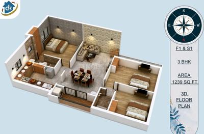Image of 1239 Sq.ft 3 BHK Apartment / Flat for sale in Tambaram East, Chennai for Rs. 8982750
