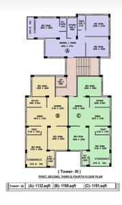 Image of 1132 Sq.ft 3 BHK Apartment / Flat for sale in Nayabad, Kolkata for Rs. 5600000