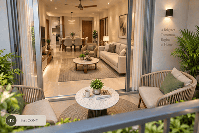 Living Room Image of 1345 Sq.ft 3 BHK Apartment / Flat for sale in Mukundapur Kolkata for Rs. 9400000