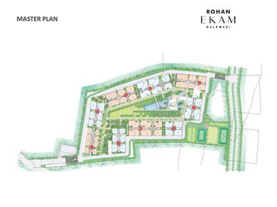 Image of 1210 Sq.ft 2 BHK Apartment / Flat for sale in Rohan Ekam Phase 2, Balewadi, Pune for Rs. 11900000