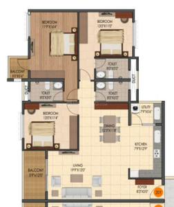 Image of 1500 Sq.ft 3 BHK Apartment / Flat for sale in Sumadhura Silver Ripples, Whitefield, Bengaluru for Rs. 25000000