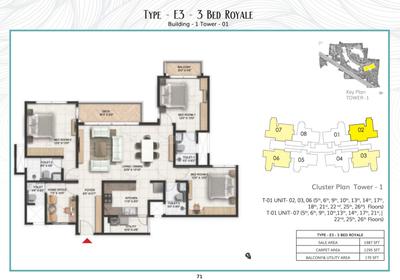 Image of 1986 Sq.ft 3 BHK Apartment / Flat for sale in Prestige Serenity Shores, Whitefield, Bengaluru for Rs. 32000000